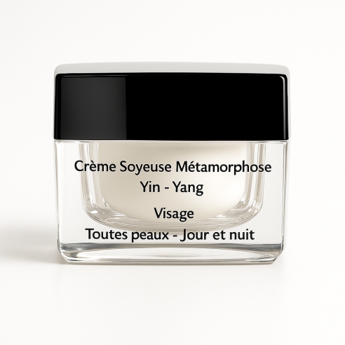 Crème Soyeuse Métamorphose Yin-Yang visage, tous types de peau jour et nuit.